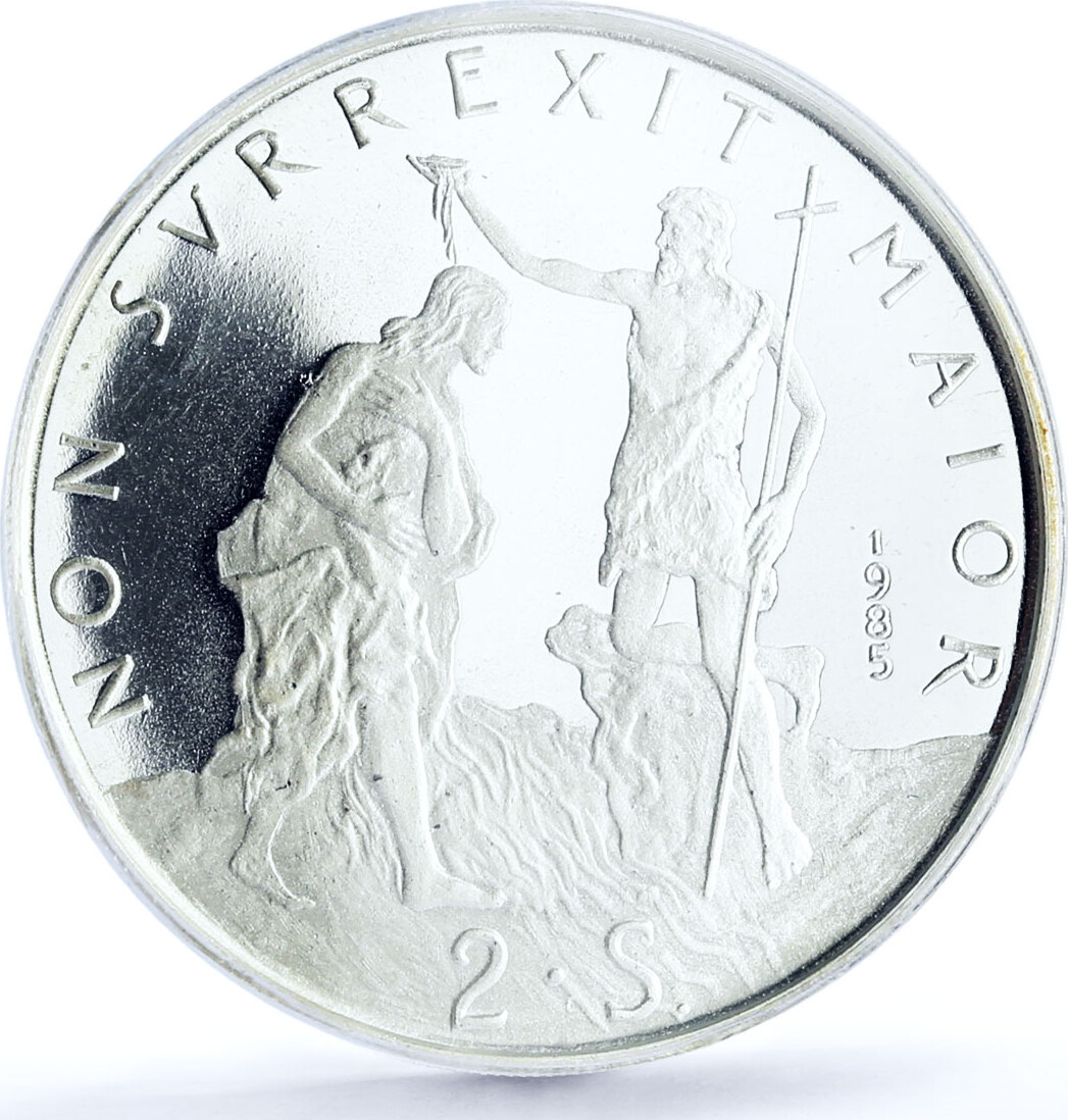 Order of Malta 2 scudi Apostles St John Baptising X#111 PR68 PCGS Ag coin  1985 Proof | MA-Shops