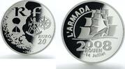 France 20 euro France 20 euro Rouen Armada proof silver coin 2008 -