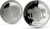 Cote d'Ivoire 1500 francs Ivory Coast 1500 francs Temple of Artemis Ship proof silver coin 2010 -