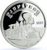 Palau 5 dollars Palau 5 dollars Trains Railways Jupiter Locomotive proof silver coin 2014 -