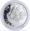 South Georgia and the South Sandwich Islands 2 pounds Sandwich Islands 2 pounds Seafaring Ship Clipper Joseph Banks silver coin 2001 -