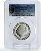 Bulgaria 20 leva Bulgaria 20 leva Lyudmila Zhivkova Without Emblems PR68 PCGS silver coin 1982 -
