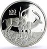 Zambia 100 kwacha Zambia 100 kwacha Conservation Wildlife Antilope Fauna proof silver coin 1998 -