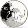 Zambia 100 kwacha Zambia 100 kwacha Conservation Wildlife Flamingo Bird Fauna silver coin 1998 -