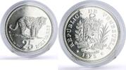 Venezuela 25 bolivares Venezuela 25 bolivares Conservation Wildlife Jaguar Cat Fauna silver coin 1975 -