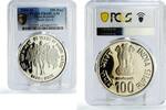 India 100 rupees India 100 rupees Mahatma Gandhi March Politics PR68 PCGS silver coin 2005 -
