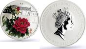 Cook Islands 1 dollar Cook Islands 1 dollar Magnificent Peony Purple Flower colored silver coin 2008 -
