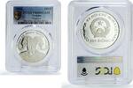 Vietnam 100 dong Vietnam 100 dong Conservation Wildlife Elephant Fauna PR68 PCGS silver coin 1993 -