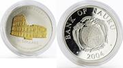 Nauru 10 dollars Nauru 10 dollars Italy Colosseum in Rome Architecture gilded silver coin 2004 -