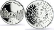 Turkey 20 lira Turkey 20 lira Mostar Bridge Rebuilding Architecture proof silver coin 2005 -