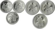 Exotic and Historic 1 dollar Trade dollar set of 3 coins Year of Rabbit Macau copper-nickel proof 1999 -