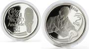 Brazil 2 reals Brazil 2 reals Centennial of Carlos Drummond de Andrade proof silver coin 2002 -