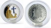 Andorra 10 diners Andorra 10 diners Benedict XVI election crystal proof silver coin 2005 -
