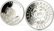Turkey 20 lira Turkey 20 lira Endangered Wildlife Dormouse Animals Fauna proof silver coin 2005 -