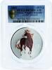 China 10 yuan China 10 yuan Year of the Horse PR70 PCGS colored silver coin 2002 -