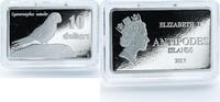 Antipodes Islands 10 dollars Antipodes Islands 10 dollars Antipodes parakeet parrot rectangular coin 2017 -