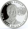 Congo 10 francs Congo 10 francs Kofi Annan Nobel Peace Prize proof silver coin 2001 -