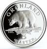 Denmark 5 piaster Denmark Greenland 5 piaster Endangered Wildlife Polar Bear silver coin 1987 -
