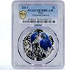 Niue 1 dollar Niue 1 $ Endangered Species Hyacinth Macaw Parrot PR69 PCGS silver coin 2014 -
