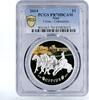 Niue 1 dollar Niue 1 dollar Colosseum Citius Chariot PR70 PCGS color silver coin 2014 -