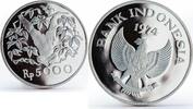 Indonesia 5000 rupiah Indonesia 5000 Rupiah Orangutan Animal proof silver coin 1974 -