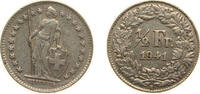 Switzerland ½ Franc Switzerland Federal State 1941 B ½ Franc (Helvetia standing; silver) Silver (.835) (16.5% copper) Bern Mint (200000) 2.5g XF HMZ -
