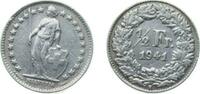 Switzerland ½ Franc Switzerland Federal State 1941 B ½ Franc (Helvetia standing; silver) Silver (.835) (16.5% copper) Bern Mint (200000) 2.5g AU HMZ -