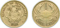 Seychelles 1 Cent Seychelles Republic 1982 1 Cent Brass (64% Copper, 36% Zinc) (500000) 1.35g UNC KM 46 -