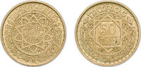 Morocco 50 Francs Morocco AH1371 (1951) 50 Francs - Mohammed V Bronce de aluminio 7.99g UNC KM E43 Lec 279 -