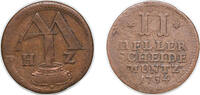 Germany 2 Heller Germany Landgraviate of Hessen-Kassel German states 1754 2 Heller - William VIII Copper 3.9g VF KM 446 Schön DM 85 -