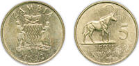 Zambia 5 Kwacha Zambia Republic 1992 5 Kwacha Aluminium bronze 3.48g UNC KM 31 Schön 31 -