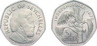 Seychelles 5 Rupees Seychelles Republic 1976 5 Rupees (Independence) Copper-nickel (50000) 13.57g UNC KM 27 Schön 27 -