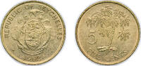 Seychelles 5 Cents Seychelles Republic 1982 5 Cents Brass (1500000) 2.04g UNC KM 47.1 Schön 47 KM 47.2 -