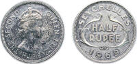 Seychelles ½ Rupee Seychelles 1969 ½ Rupee - Elizabeth II (1st portrait) Copper-nickel (60000) 5.74g UNC KM 12 -