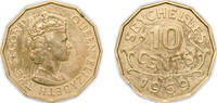 Seychelles 10 Cents Seychelles 1969 10 Cents - Elizabeth II (1st portrait) Nickel brass (60000) 5.98g UNC KM 10 -