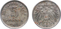 Germany 5 Pfennigs Germany Germany - 1871-1948 1916 E 5 Pfennig - Wilhelm II (type 2 - small shield) Iron Muldenhütten Mint (2271795) 2.5g AU KM 19 -
