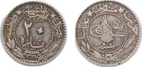 Ottoman Empire 20 Para Ottoman Empire AH 1327//6 (1914) 20 Para - Mehmed V (Reshat right of Toughra) Nickel Konstantiniyye Mint (20663000) 3.95g VF K -