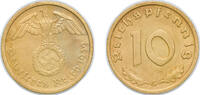 Germany 10 Reichspfennig Germany Germany - 1871-1948 Third Reich 1939 G 10 Reichspfennig Aluminium bronze Staatliche Münze Baden-Württemberg Mint (553180 -
