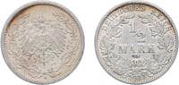 Germany ½ Mark Germany Germany - 1871-1948 1911 A ½ Mark - Wilhelm II (type 2 - small shield) Silver (.900) (2709600) 2.7g XF KM 17 AKS 6 J 16 -
