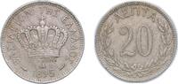 Greece 20 Lepta Greece Kingdom 1895 A 20 Lepta Copper-nickel (75% Copper, 25% Nickel) Monnaie de Paris, (5000000) 4.09g AU KM 57 -
