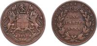 India ¼ Anna India India - British 1935 ¼ Anna East india Company Copper 6.13g VF KM 446 -
