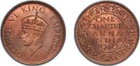 India 1 Paisa India India - British Indian princely states 1940 • ¼ Anna - George VI Bronze (116720919) 4.86g UNC KM 530 -