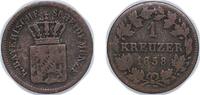 Germany 1 Kreuzer Germany Kingdom of Bavaria German states 1858 1 Kreuzer - Maximilian II Billon (.166 silver) (2400000) 0.76g VF KM 858 AKS 156 -