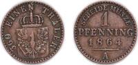 Germany 1 Pfennig Germany Kingdom of Prussia German states 1864 A 1 Pfenning - William I Copper 1.48g XF AKS 108 Old/Mue 2 426, 429, 433 KM 480 Ka -