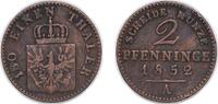 Germany 2 Pfenninge Germany Kingdom of Prussia German states 1852 A 2 Pfennigs - Frederick William IV Copper 2.84g VF AKS 91 Old/Mue 2 336, 349 Jaeg -