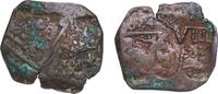 Spain 8 Maravedis Spain Kingdom 1641 - 1642 C 8 Maravedis - Philip IV (countermarked) Copper Cuenca Mint 4.33g VF -
