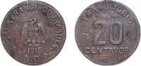 Mexico 20 Centavos Puebla, State of State of Aguascalientes 1915 20 Centavos (Chiconcuatla) Copper 9g VF KM 758 -