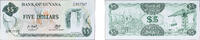 Guyana 5 Dollars Guyana Republic 1992 5 Dollars Paper UNC P 22 -