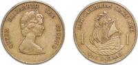 Eastern Caribbean States 1 Dollar Eastern Caribbean States 1986 1 Dollar - Elizabeth II (2nd portrait) Aluminium bronze Royal Mint 8.2g XF KM 15 -