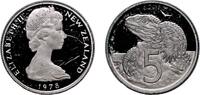 New Zealand 5 Cents New Zealand 1978 5 Cents - Elizabeth II (2nd portrait) Copper-nickel (15000) 2.83g PF KM 34.1 KM 34.2 -